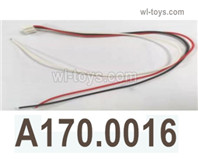 Wltoys XK A170 Parts Motor connection cable set. A170.0016.The connecting line is supported by 22 gauge 1.6*22mm silicone wire.The Line length L=150mm. The plug is a 2.0 male plug.